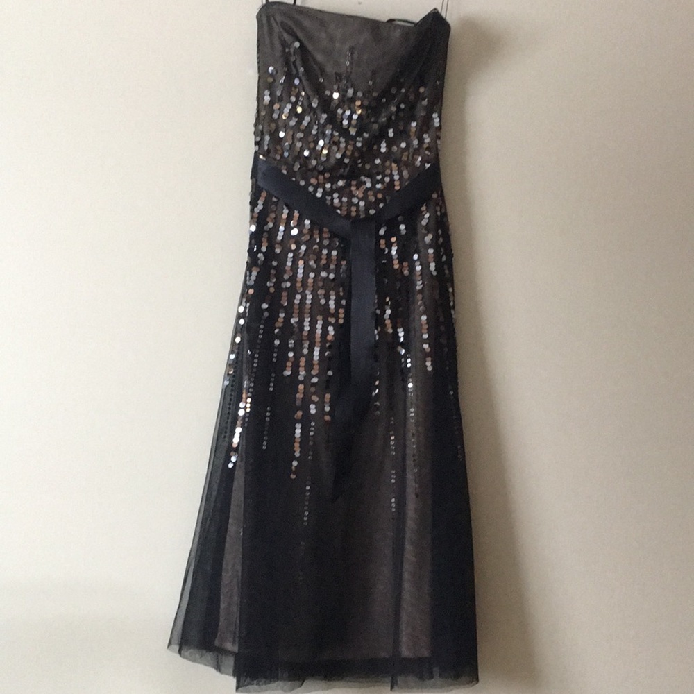 BcbgMaxAzria tulle sequin strapless dress - Picture 1 of 6